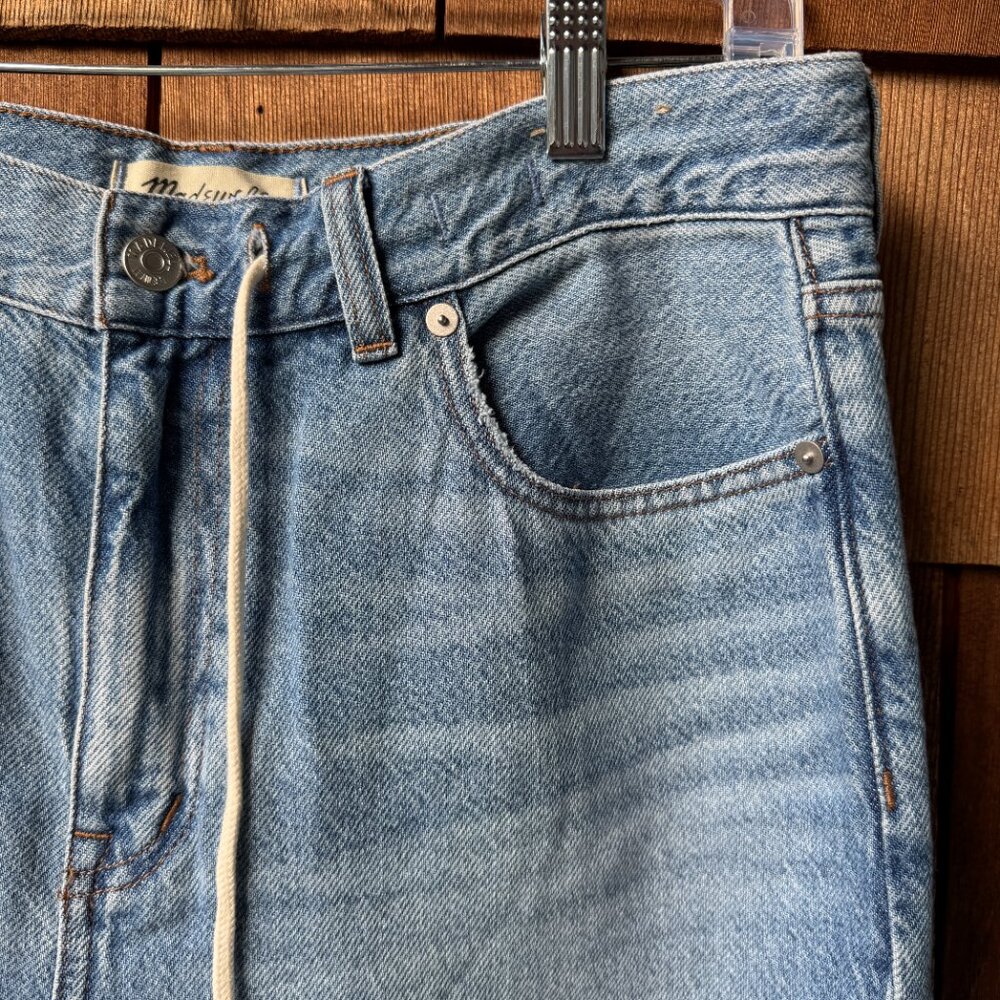 Madewell Vintage Light Blue Denim Drawstring Superwide Leg Jeans in Women's 29 - Picture 9 of 13